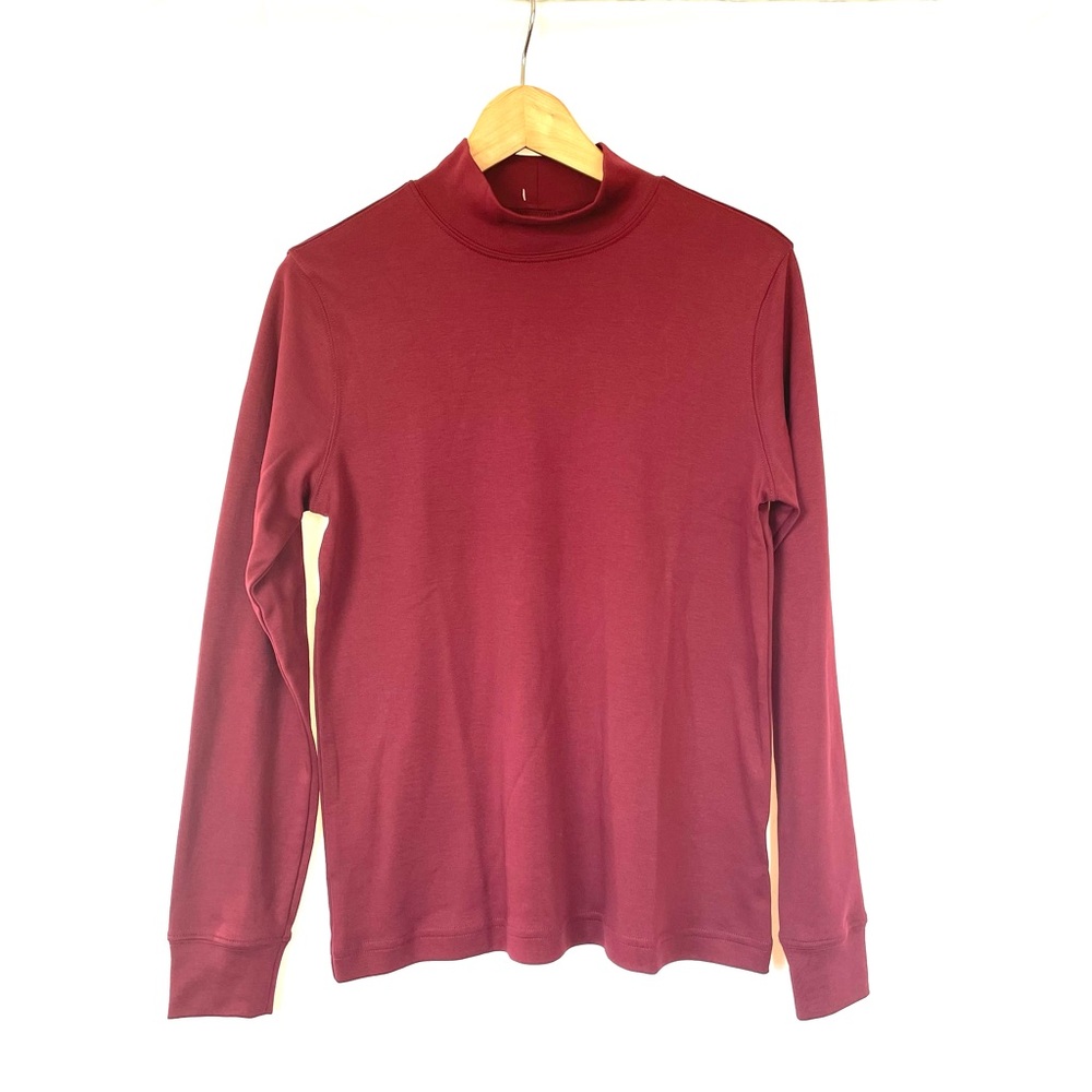 New Lands End Women’s Mock Neck Turtleneck New without Tags Burgundy xs